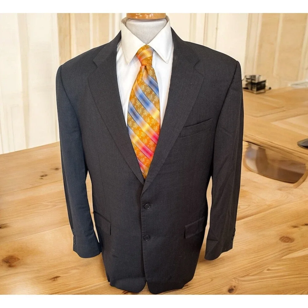 Loro Piana Gilbert & Lodge‎ Mens Sz 44R Super 120's Gray Wool Jacket Sport Coat
